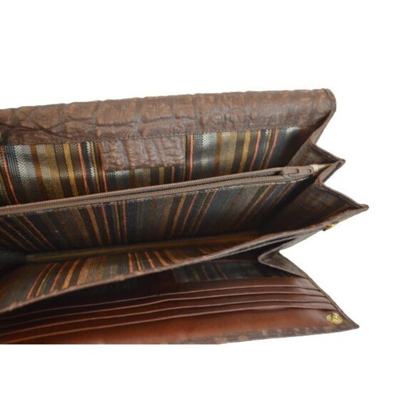 Vintage Men’s Brown Buffalo Leather Wrist Travel Purse / Manbag – EUC - Picture 5 of 7